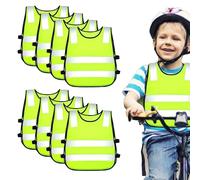 SUNOYA Chalecos Reflectantes Seguridad para Niños, Chaleco Reflectante Niño 8 Piezas, Chaleco Amarillo Reflectante para Niñas Niños 3-12 Años para Carrera Ciclismo Senderismo y Viajes Escolares