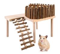 SUNOYA Juguete para hámster, escalera de escalada de madera, varios niveles, para hámsters, jerbos, cobayas, ratones, ratas