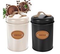 SUNOYA Lata de café hermética, 2 unidades, latas de café, recipientes para granos de café, recipientes herméticos para café, té, cacao, nueces, almacenamiento de granos de café, 1200 ml, 10,5 x 18 cm