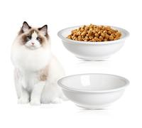 SUNOYA NombreDeMarca Cuencos De Cerámica Elevados: 2 Piezas Cuenco Elegante para Gato, Cuenco Antideslizante, para Casa (Blanco/360ml)