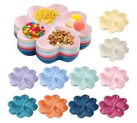 SUNOYA Platos de Aperitivo 10 Piezas, Bandeja Aperitivos con Compartimentos, Plato de Snacks Plastico Reutilizables para Cuencos Aperitivos, Platos Postre, Almacenar Nueces, Dulces