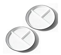 SUNOYA Platos Divididos De Cerámica,2 Piezas Platos Control De Raciones,Plato Control De Porciones Adulto,Plato Para Dieta Ceramica Para Adultos,Snacks,Fiestas,Bocadillos,Ensaladas,Postres