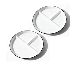 SUNOYA Platos Divididos De Cerámica,2 Piezas Platos Control De Raciones,Plato Control De Porciones Adulto,Plato Para Dieta Ceramica Para Adultos,Snacks,Fiestas,Bocadillos,Ensaladas,Postres
