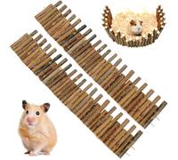 SUNOYA Puente de madera para hámster, juguete de puente de escalera de hámster, puente de madera, túnel de madera para mascotas pequeñas, juguete de escalada de madera, conejillo de indias para