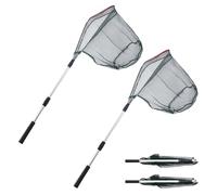 SUNOYA Red Telescópica: Juego de 2 Triangulares de Aluminio, Plegable, Sostenimiento Compacto, para Pesca en Kayak, Río y Barco (130cm/Blanco)