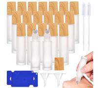 SUNOYA Roll On Aceites Esenciales 10ml, 20 Piezas Botes de Roll On de Cristal, Roll On Rellenable con Rodillo de Acero Inoxidable para Perfumes Aceites Esenciales