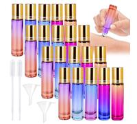 Roll On Aceites Esenciales,20 Piezas Botellas Roll On Cristal 10ML,Vidrio Botellas de Rodillos,Botella De Aceite Esencial,Botellas de Cristal Enrollables,Botella Roll On para Aceite Esencial Perfume