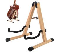 SUNOYA Soporte de guitarra de madera, soporte para guitarra acústica, soporte de piso para guitarra, ajustable, soporte para guitarra bajo, soporte para guitarra plegable A-frame para bajo