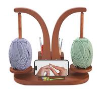 SUNOYA Soporte magnético para ovillos de lana de madera, carrete de lana giratorio, soporte para rollos de hilo Yarn Winder, soporte para carretes de lana, soporte de lana doble, para accesorios de