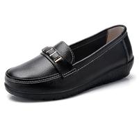 Sunporx Mujeres Confort Cuero Mocasines Mocasines De Conducir Zapato con Arco Soporte Caminar Oficina Transpirable