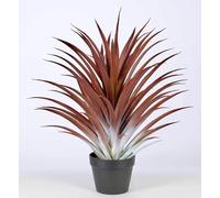 SUNPRAIRIE Planta de Aloe Vera Artificial Rojo hiperrealista de 66 cm de Alto. Agave sintético Grande en Maceta Negra Mate.