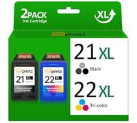 SUNPRINTZ 21XL 22XL Cartuchos de impresión en Negro y Color, para HP 21 22 Cartuchos, para HP 21 XL 22XL para HP Deskjet F2120 F2280 F380 F4180, PSC 1410 1415, para Impresora Officejet 4315 4355