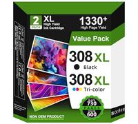 SUNPRINTZ 308XL Cartuchos de Tinta Remanufacturado para Tinta HP 308 para Cartuchos HP 308, 308 XL para Envy 6120e 6132e 6520e 6100e 6532e 6110e 6122e 6130e 6132e 6155e Deskjet 4320 2920 2910 2922