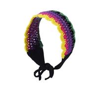 Sunproof - Diadema de ganchillo para mujer, diseño de rayas, rectangular, turbante y elástico, accesorios para el cabello