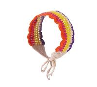 Sunproof - Diadema de ganchillo para mujer, diseño de rayas, rectangular, turbante y elástico, accesorios para el cabello