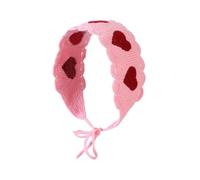 Sunproof - Diadema de ganchillo rectangular con forma de corazón para mujer, turbante dulce y elástico, accesorios para el cabello de primavera