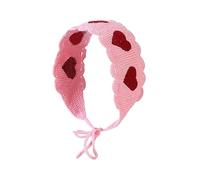 Sunproof - Diadema de ganchillo rectangular para mujer, diseño de corazón, turbante elástico, accesorios para el cabello