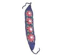 Sunproof - Diadema de ganchillo rectangular para mujer, diseño de flores, turbante elástico, accesorios para el cabello