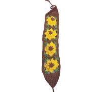 Sunproof - Diadema de ganchillo rectangular para mujer, diseño de flores, turbante elástico, accesorios para el cabello