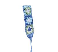 Sunproof - Diadema de ganchillo rectangular para mujer, diseño de flores, turbante y elástico, accesorios para el pelo de ganchillo para mujer, diadema de ganchillo de lana de punto con bonito patrón