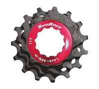 SUNRACE Anillo Abrazadera R.Libre + 3 piñones 10 V, Unisex Adulto, Negro, Talla única