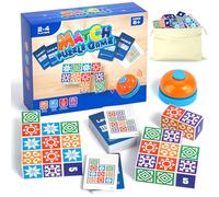 Sunrad Matching Game Family Board Games para niños y adultos, con 4 niveles, 100 rompecabezas únicos, divertidos bloques de rompecabezas, para niños y niñas, edad 4+, 2 a 4 jugadores, regalos de