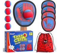 Sunrad Toss and Catch Ball Set de juego de pelota pegajosa, guantes de entrenamiento de béisbol, juguetes de playa, juegos al aire libre para adultos y familias, juguetes al aire libre para niños de 3