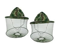 SUNREEK 2 Pack Camuflaje Apicultura Apicultor Anti-Mosquito Abeja Insecto Mosca Máscara Sombrero con Cabeza Net Malla Cara Protección Equipo de Pesca al Aire Libre