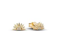 Sunrise 14k Gold-Plated Stud Earrings with Clear Cubic Zirconia
