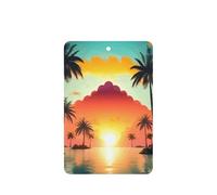 Sunrise - Ambientador de coche con diseño de isla de palmeras tropicales, 10 unidades, hojas colgantes perfumadas con cuerda para el hogar