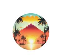 Sunrise - Ambientador de coche con diseño de isla de palmeras tropicales, 10 unidades, hojas colgantes perfumadas con cuerda para el hogar