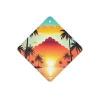 Sunrise - Ambientador de coche con diseño de isla de palmeras tropicales, 10 unidades, hojas colgantes perfumadas con cuerda para el hogar