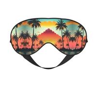 Sunrise - Antifaz para dormir con estampado de isla de palmeras tropicales, cómodo con correa ajustable, sombra suave, opaca, para los ojos vendados