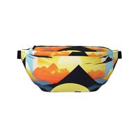 Sunrise Mountain - Riñonera cruzada de gran capacidad, impermeable y resistente al polvo, cremallera segura, adecuada para viajes y actividades al aire libre, color negro, talla única