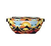 Sunrise Mountain - Riñonera cruzada grande, regalos para disfrutar de deportes, festivales, entrenamiento, viajes, correr, casual, color negro, talla única, Black, Talla única