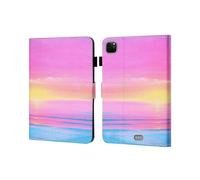 (Sunrise, Multicolor) For iPad Pro 11 (2024) Shockproof Case Pattern Print Leather Tablet Cover with Card Holder - Double