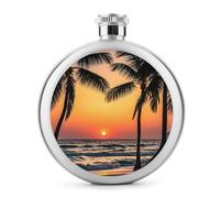 Sunrise of on The Sea Flasks para licor, termo de acero inoxidable de 5 onzas, a prueba de fugas, botella de whisky portátil para exteriores, camping, viajes, regalos