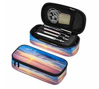 Sunrise Seascape Pen Bag Blue Air Cloudy Bright Fiery Sparkling Sea Beautiful Morning Organizador Papelería Caja Maquillaje Estuche de lápices Suministros de Oficina para Adultos Estudiante