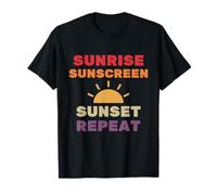 Sunrise Sunscreen Sunset Repeat - Summer Rays Cuidado de la Piel Camiseta