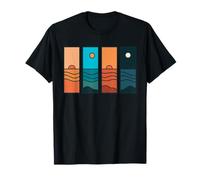 Sunrise to Moonlight Retro Vintage Coastal Landscape Camiseta