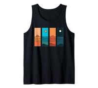 Sunrise to Moonlight Retro Vintage Coastal Landscape Camiseta sin Mangas