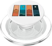 Sunrise to Moonlight Retro Vintage Coastal Landscape PopSockets PopGrip para MagSafe