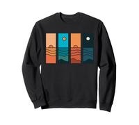 Sunrise to Moonlight Retro Vintage Coastal Landscape Sudadera