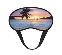 Sunrise Tropical Palm Tree Island - Máscara de ojos con borde negro, con buen efecto de sombreado, es una opción ideal para viajes, meditación, etc