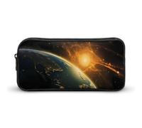 Sunrise View of The Planet Earth from Space - Estuche divertido para bolígrafos, lápices de alta capacidad, bolsa de papelería, organizador de cosméticos para hombres y mujeres