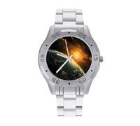 Sunrise View of The Planet Earth from Space - Reloj de pulsera para hombre, de acero inoxidable, fácil de leer, para mujer