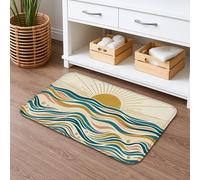Sunrise Waves - Tapete de baño de secado rápido, absorbente y antideslizante, diseño retro del océano, tapete decorativo de franela lavable para baño, inodoro, baño, 20 x 32 pulgadas