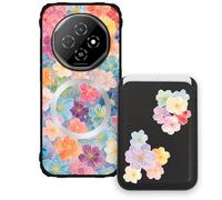 Sunrive Funda Cartera para Blackview Fort 1 con Tarjetero Magnético Desmontable, Estuche Porta Tarjetas con Soporte para Video, Funda Protectora Antigolpes con Cartera y Tarjetass - Flor