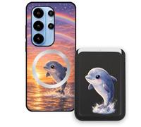 Sunrive Funda Cartera para Blackview Wave 10C/10 con Tarjetero Magnético Desmontable, Estuche Porta Tarjetas con Soporte para Video, Funda Protectora Antigolpes con Cartera y Tarjetass - Delfín