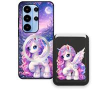 Sunrive Funda Cartera para Blackview Wave 10C/10 con Tarjetero Magnético Desmontable, Estuche Porta Tarjetas con Soporte para Video, Funda Protectora Antigolpes con Cartera y Tarjetass - Unicornio